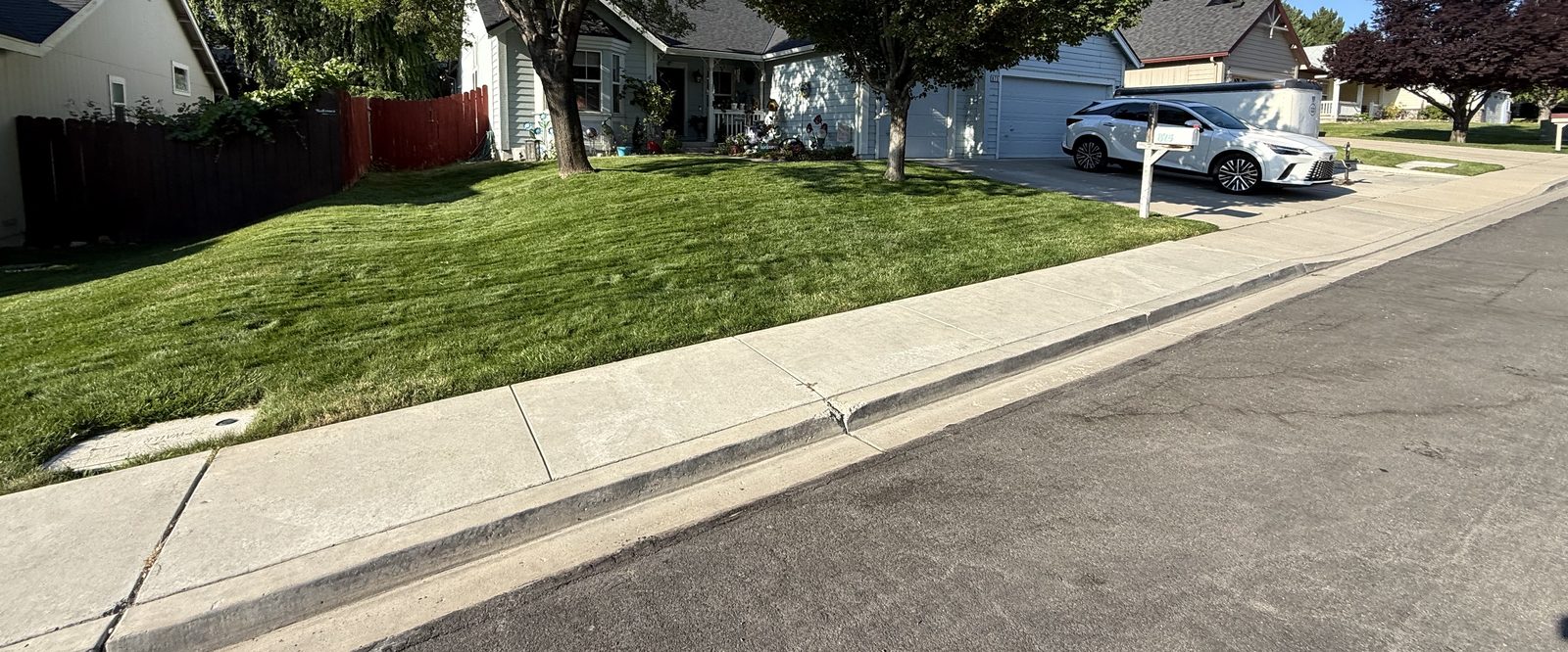 Weed-free front lawn maintained by Spanish Springs Lawn Care