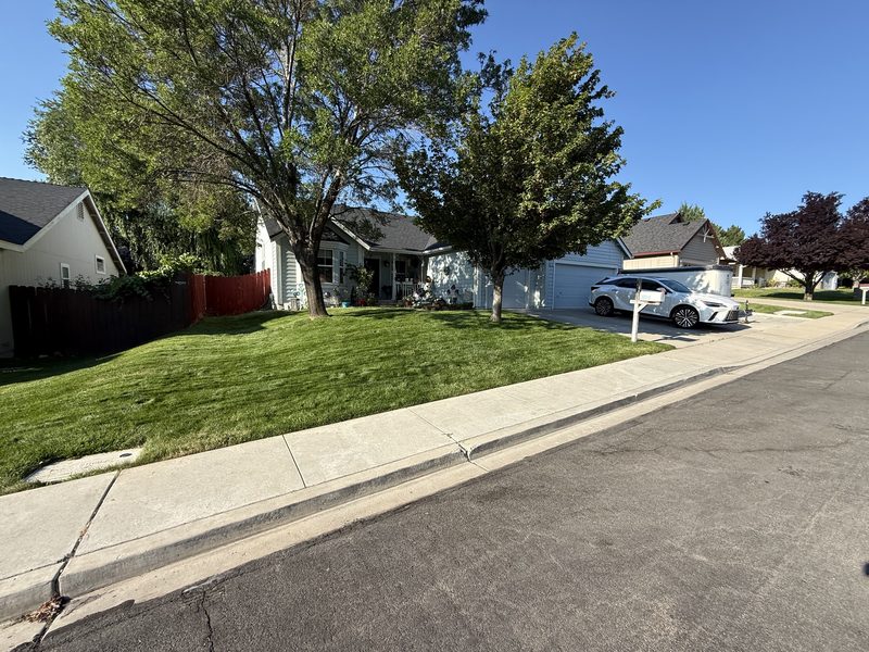 Weed-free front lawn maintained by Spanish Springs Lawn Care